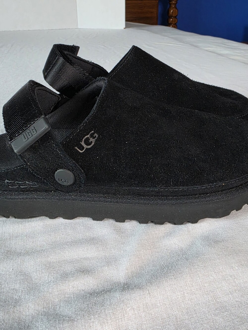 UGG 1138252 Goldenstar Women's Black Suede Slingback Clogs US 8 NWOT $130